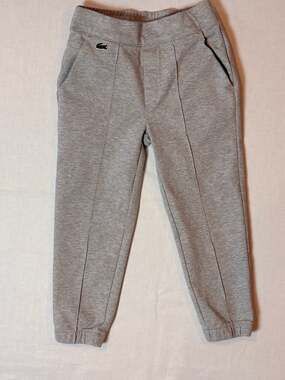Lacoste Kids Gray Stretch Cotton Interlock Chino Sweatpants (Size 6)
